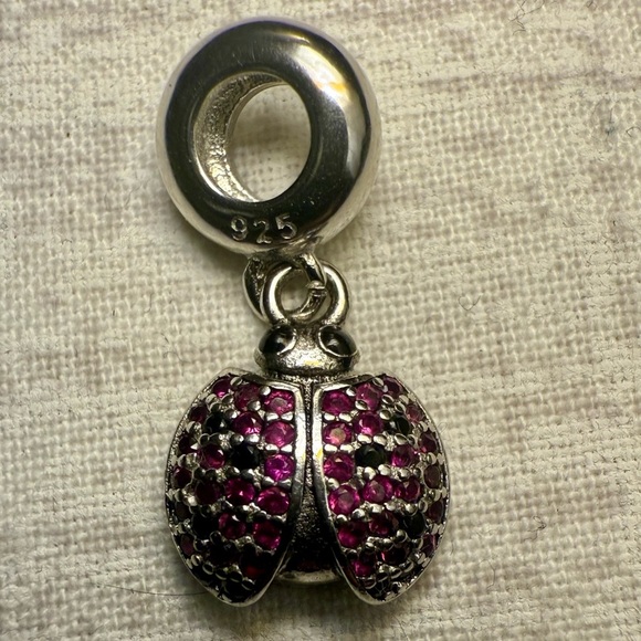 NWT Sterling Silver Good Luck Ladybug Charm w/Color-Shifting Stones - Picture 5 of 5
